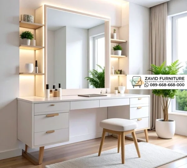 Meja Rias Modern White Luxury Glow