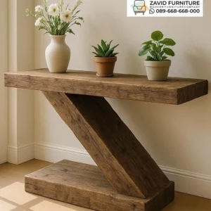 Model Meja Konsul Kayu Jati Z Shape