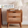 Nakas Night Stand Jati Minimalis Rotan