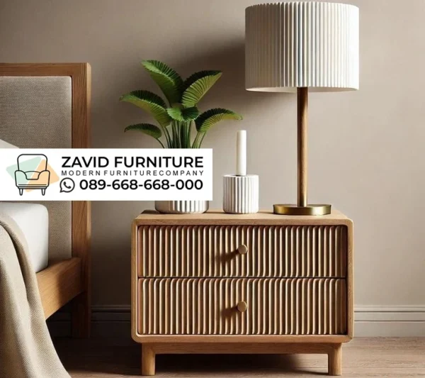 Nakas Night Stand Jati Motif Fluted