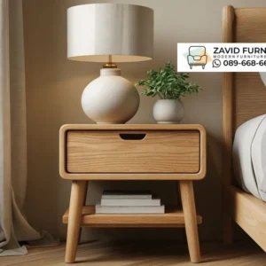 Nakas Night Stand Minimalis Lengkung Jati