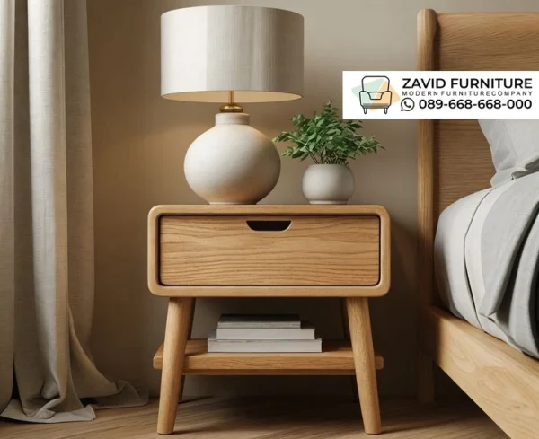 Nakas Night Stand Minimalis Lengkung Jati