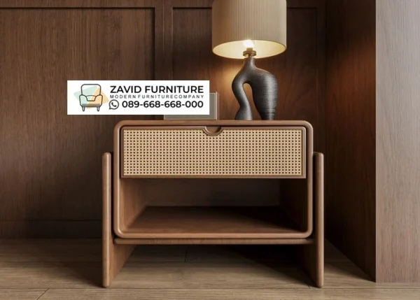 Nakas Night Stand Rotan Sudut Lengkung