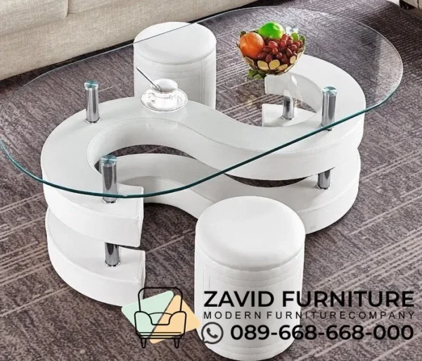 Glass Coffee Table Transparan Mewah