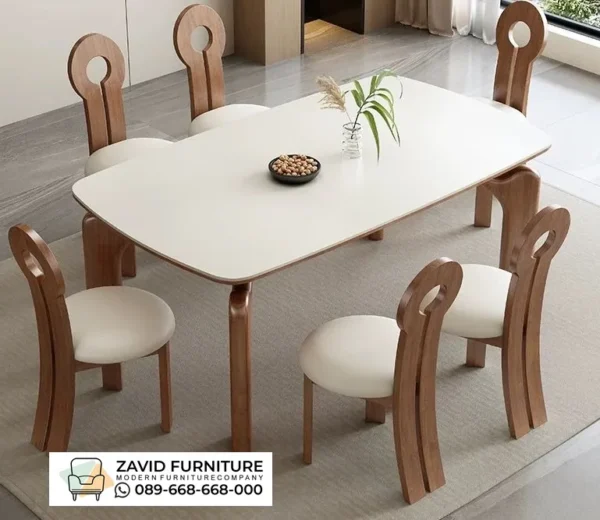 Jual Meja Makan Marmer Satu Set Unik