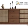 Kabinet Credenza Jati Premium Rotan
