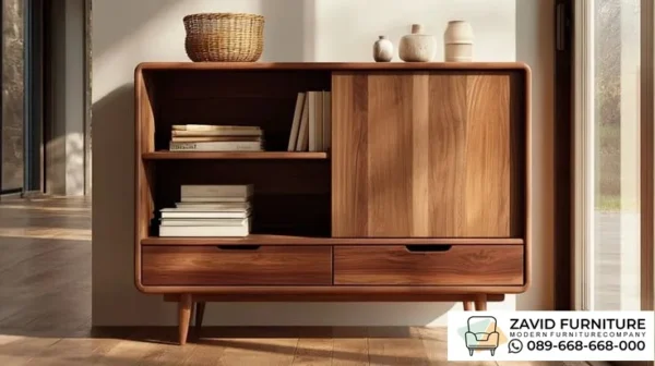 Kabinet Jati Media Ruang Estetik Minimalis