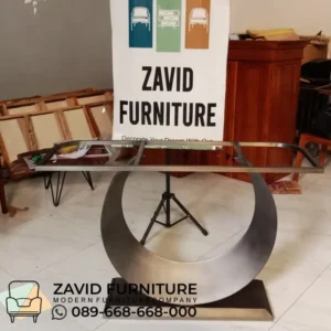 Kaki Meja Konsul Stainless Hairline Black Doff