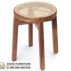 Kursi Stool Kayu Jati Anyaman Rotan Kursi Stool Kayu Jati Anyaman Rotan
