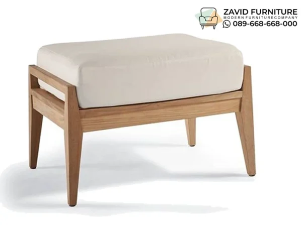 Kursi Stool Puff Tumpuan Jati Modern