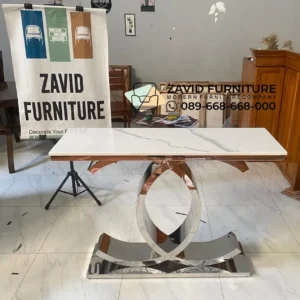Meja Konsol Marmer Stainless Glossy Minimalis Elegan
