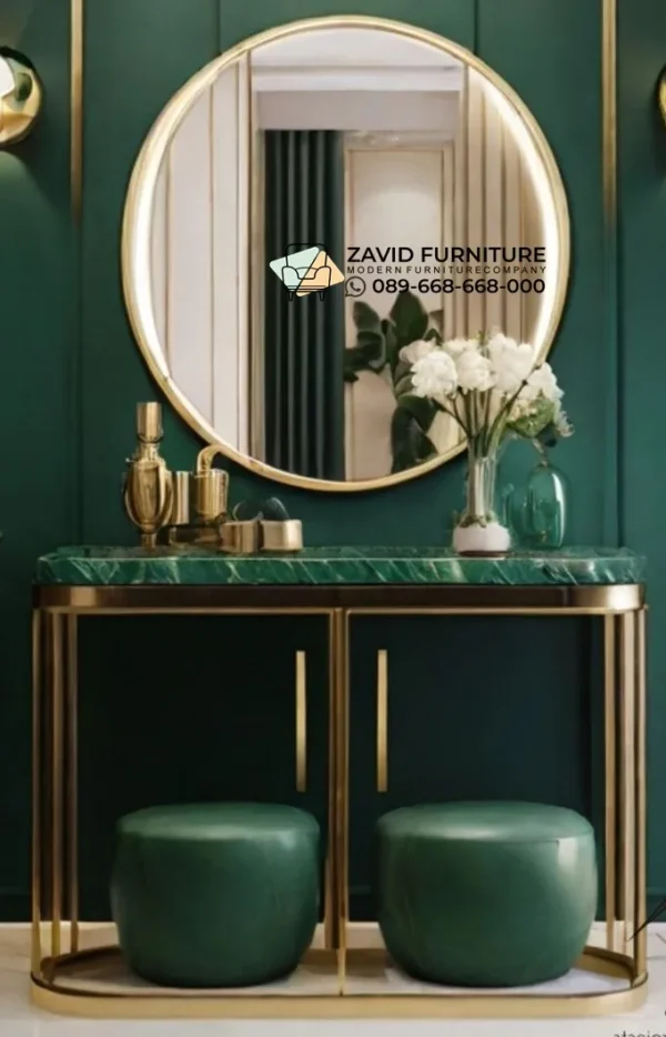 Meja Rias Kombinasi Marmer Dan Stainless