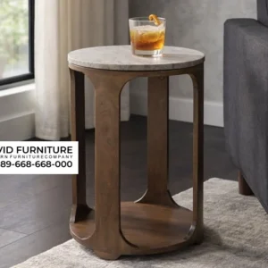 Meja Sudut Bulat Modern Minimalis