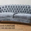 Sofa Tifted Bludru Warna Blue