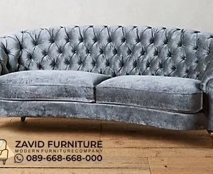 Sofa Tifted Bludru Warna Blue Sofa Tifted Bludru Warna Blue