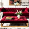 Sofa Tufted Maroon Elegan