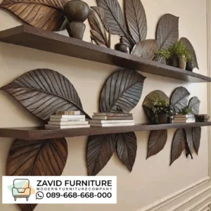 Hiasan Dinding Daun Metal Jati Premium
