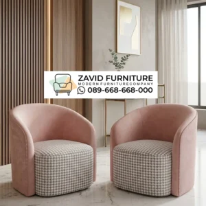Kursi Cafe Tub Houndstooth Pink