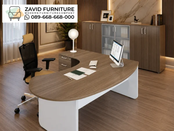 Meja Kantor Executive Lengkung