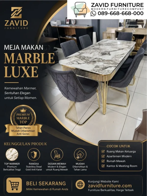 Meja Makan Marble Luxe Meja Makan Marble Luxe