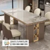 Meja Makan Marmer Kaki Stainless Yogyakarta