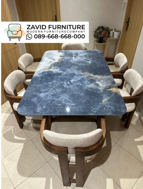 Meja Makan Marmer Samudera Biru Meja Makan Marmer Samudera Biru