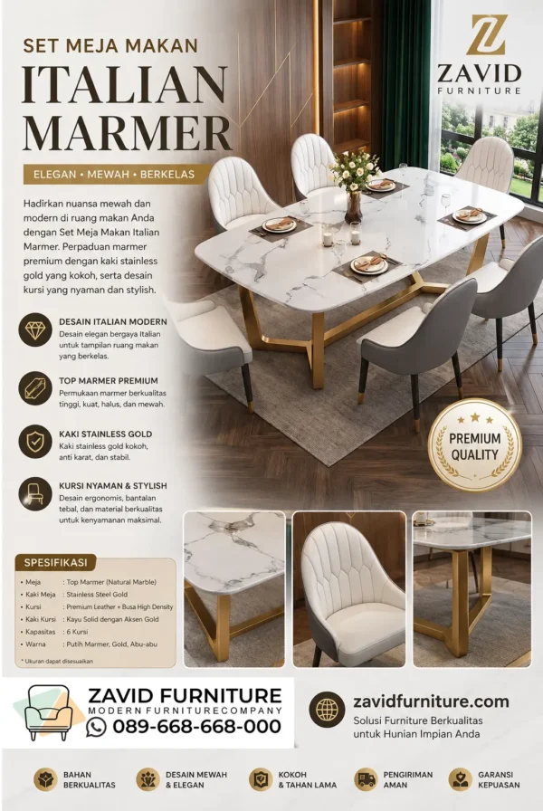 Set Meja Makan Italian Marmer Set Meja Makan Italian Marmer