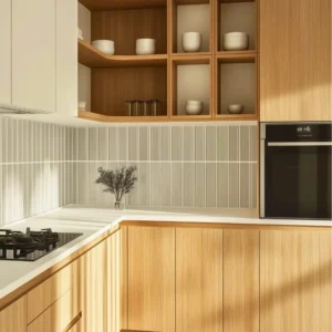 Kitchen Set HPL Motif Kayu Modern Kitchen Set HPL Motif Kayu Modern
