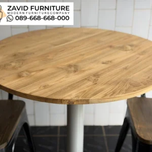 Meja Cafe Kayu Jati Kombinasi Kayu Bulat