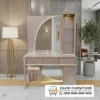 Meja Rias Fluted Arch Cream Gold Meja Rias Fluted Arch Cream Gold