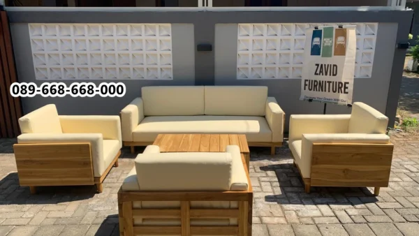 Set Sofa Tamu Jati Minimalis Modern