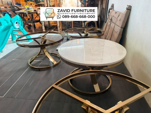 Jual Meja Tamu Bulat Stainless Surabaya Mewah