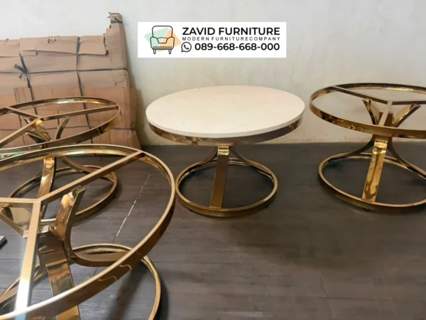 Jual Meja Tamu Bulat Stainless Surabaya Mewah