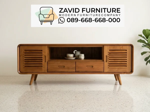 MEJA TV PROBOLINGGO ZAVID FURNITURE Meja TV Minimalis Kayu Jati Probolinggo