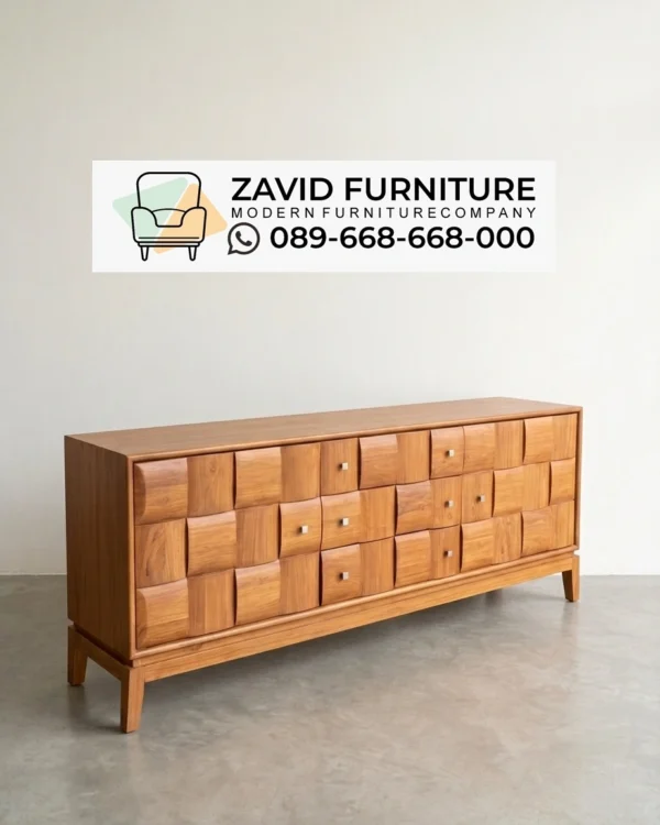 MEJA TV ZAVID FURNITURE PURWODADI Jual Buffet TV Minimalis Kayu Jati Purwodadi