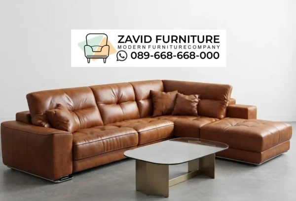 19bead29-897d-4668-bfbf-b61d18cd6d15 Sofa Sudut L-Shape Kulit Asli Mewah Desain Tufted