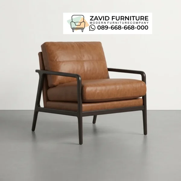 610f92de-5b49-460f-9982-807bdeaa0d74 Koleksi Eksklusif Kursi Santai Kulit Asli Kayu Hitam Elegan