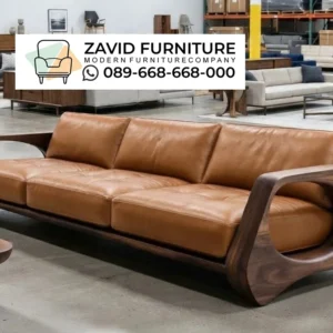 Sofa Kulit Asli Premium Rangka Kayu Unik