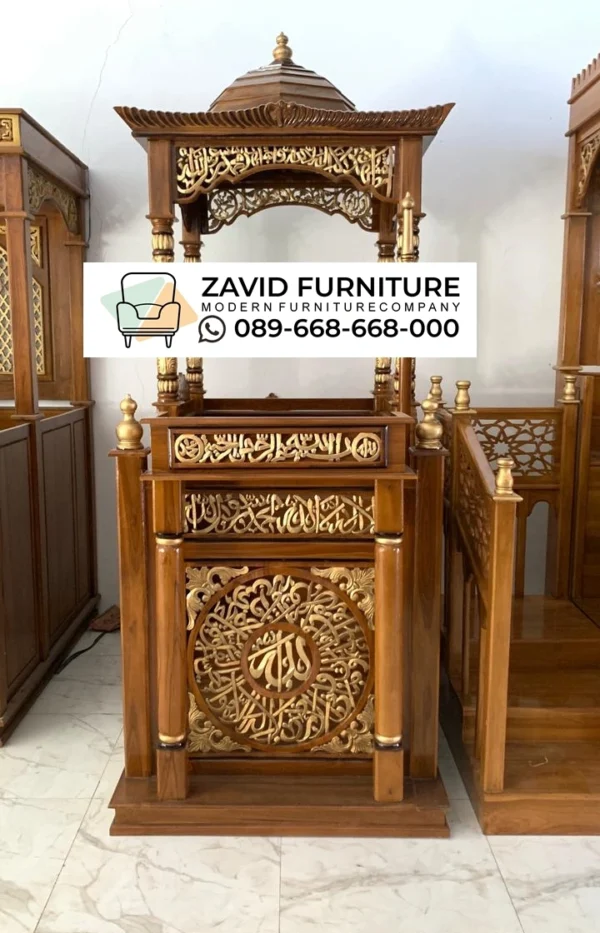Jual Mimbar masjid Madiun Ukir Kayu Harga Mimbar Masjid Madiun Ukir Kayu
