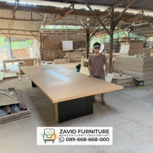 Meja Meeting Jepara Kapasitas 10-12 Kursi Bahan HPL Premium