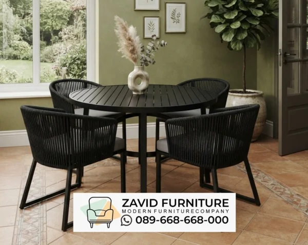 meja kursi outdoor zavid Rekomendasi Set Meja Makan Tulungagung Modern untuk Teras, Sunroom, & Ruang Keluarga