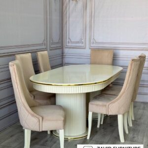 Set Meja Makan Luxor Fluted Oval