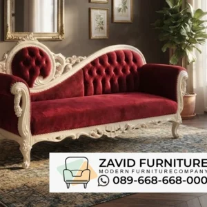 sofa merah zavid Jual Sofa Malas Klasik Mewah Warna Merah Marun Desain Ukiran Jepara