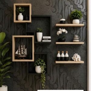 Rak Dinding Floating Kayu Minimalis Jakarta Model Kotak Interlocking Rak Dinding Floating Kayu Minimalis Jakarta