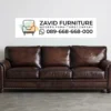 Sofa Kulit Asli 3 Seater Nuansa Modern Industrial