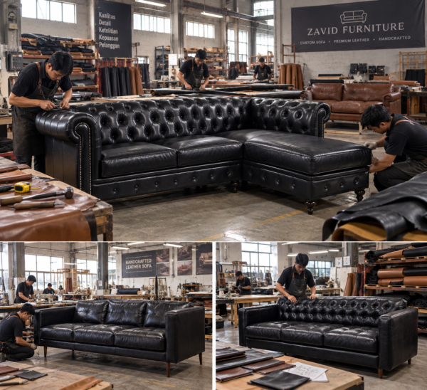 Sofa Kulit Hitam Custom Sepuasnya Berbagai Model